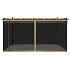 Pavėsinė su tinklinėmis sienelėmis, taupe, 4x3m, plienas