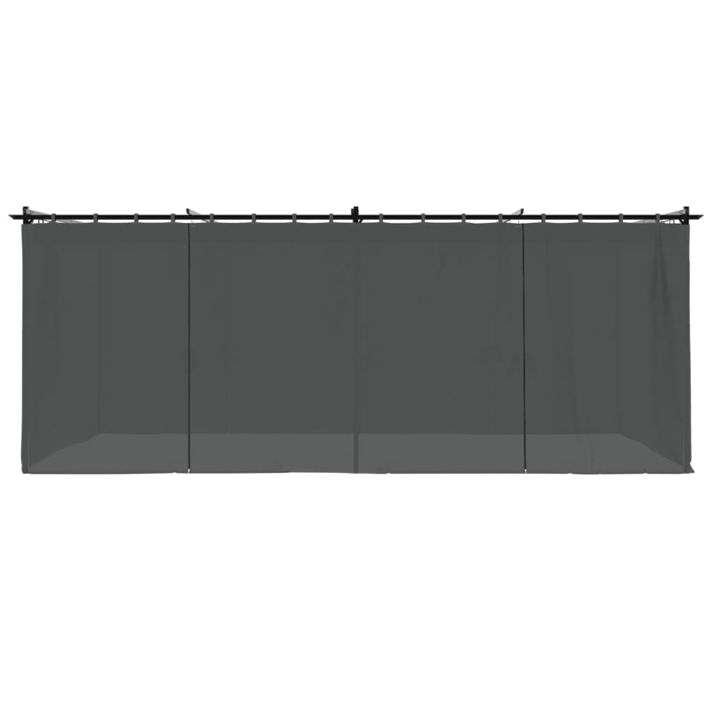 Proginė palapinė su šoninėmis sienomis, antracito, 4x9m, 90g/m²