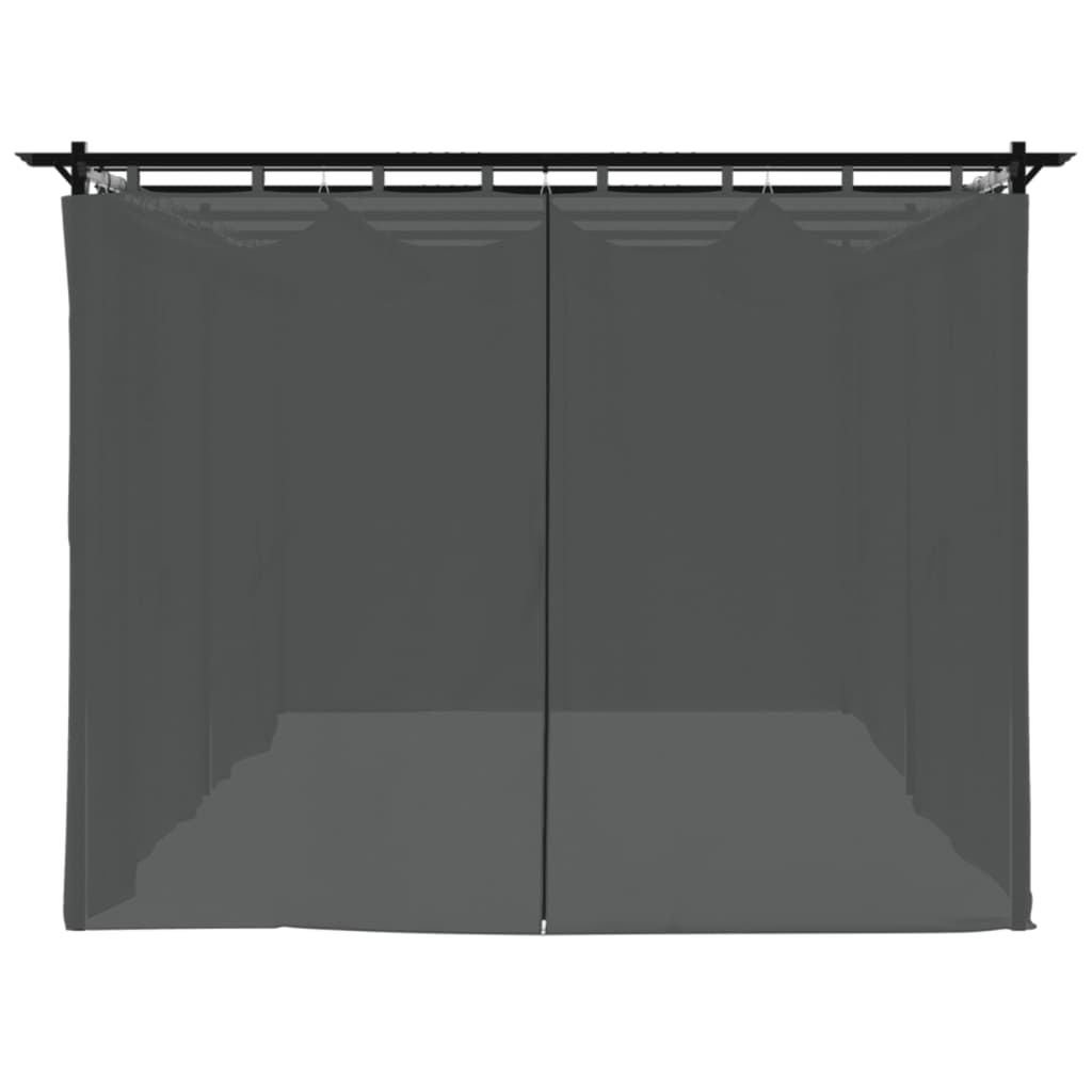 Proginė palapinė su šoninėmis sienomis, antracito, 4x9m, 90g/m²