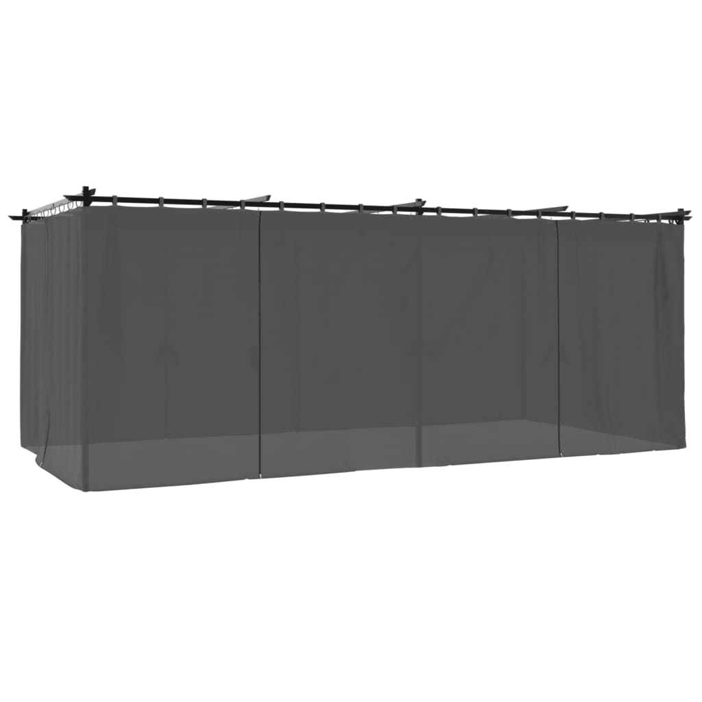 Proginė palapinė su šoninėmis sienomis, antracito, 4x9m, 90g/m²