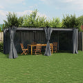 Proginė palapinė su šoninėmis sienomis, antracito, 4x9m, 90g/m²