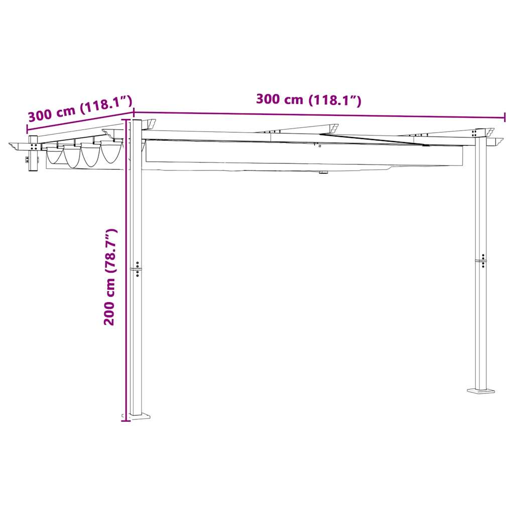 Pavėsinė 300 x 300 x 200 cm Poliesteris