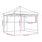 Išskleidžiama proginė palapinė su 2 šoninėmis sienomis, taupe