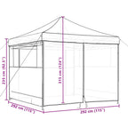 Proginė palapinė su 12 tinklinėmis sienomis, žalia, 8x4m, HDPE