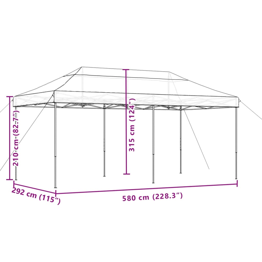 Pavėsinė, baltos spalvos, 4x4x3m, 180 g/m²