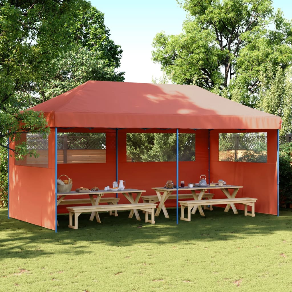 Proginė palapinė su šoninėmis sienomis, kreminė, 3x6m