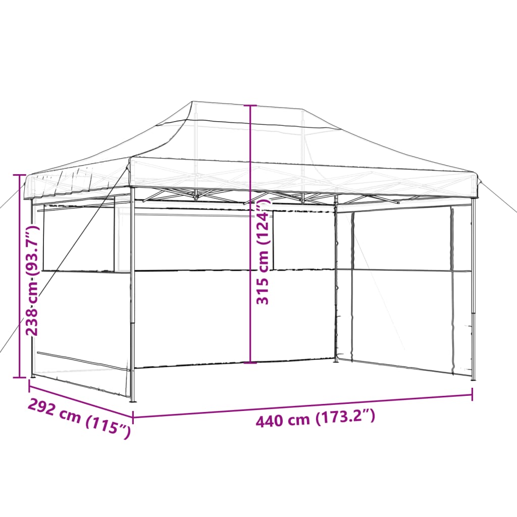 Proginė palapinė su 8 tinklinėmis sienomis, žalia, 3x9m, HDPE