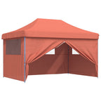 Pavėsinė su užuolaidomis, taupe spalvos, 4x3m, aliuminis