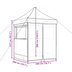 Proginė palapinė su 12 tinklinėmis sienomis, mėlyna, 8x4m, HDPE