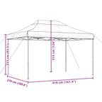 Pavėsinė su lemputėmis ir užuolaidomis LED, antracito, 3x3m