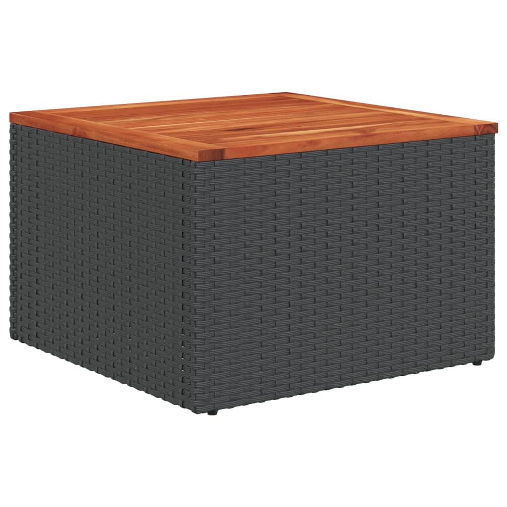 Sofos komplektas su pagalvėlėmis, 10 dalių, juodas, poliratanas
