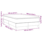 Lova su spyruoklėmis ir čiužiniu, pilka, 120x190cm, audinys