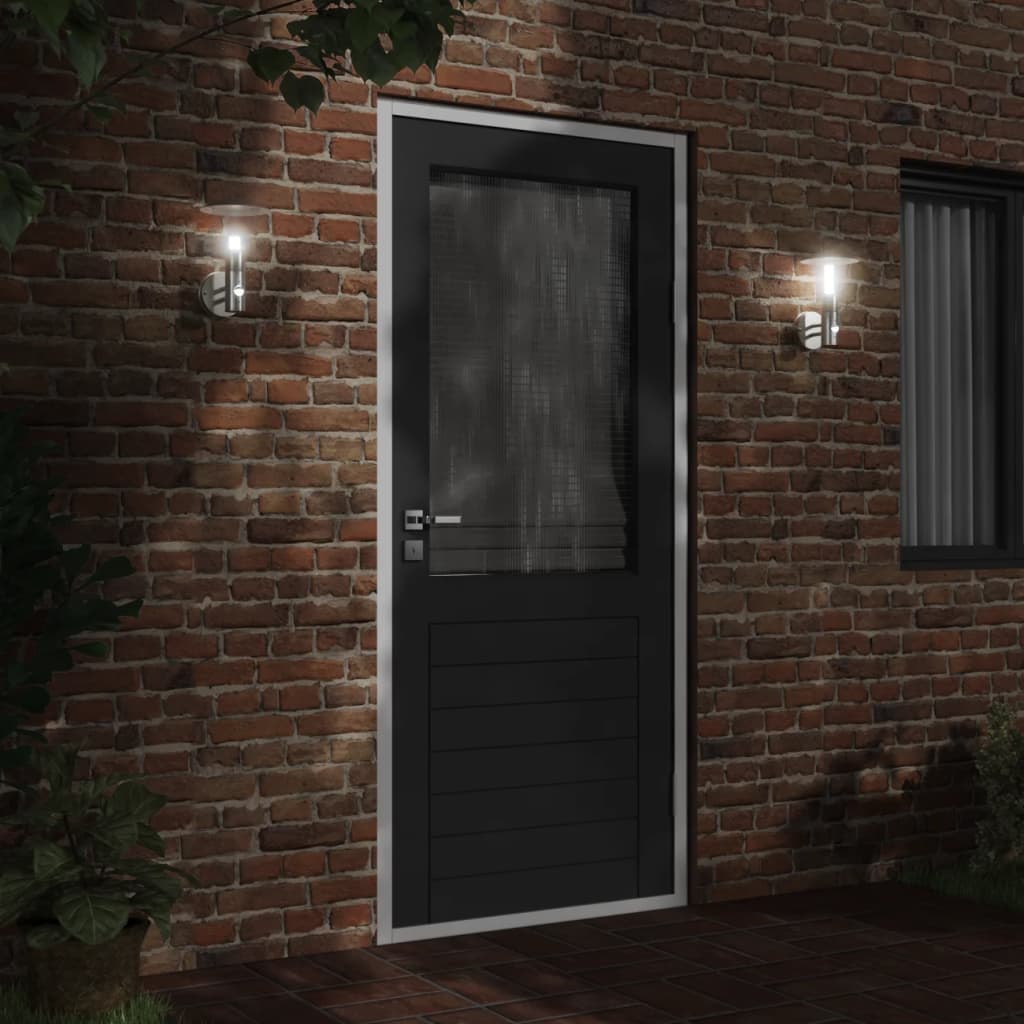 vidaXL Sieninis lauko šviestuvas su jutikliu, sidabrinis, plienas