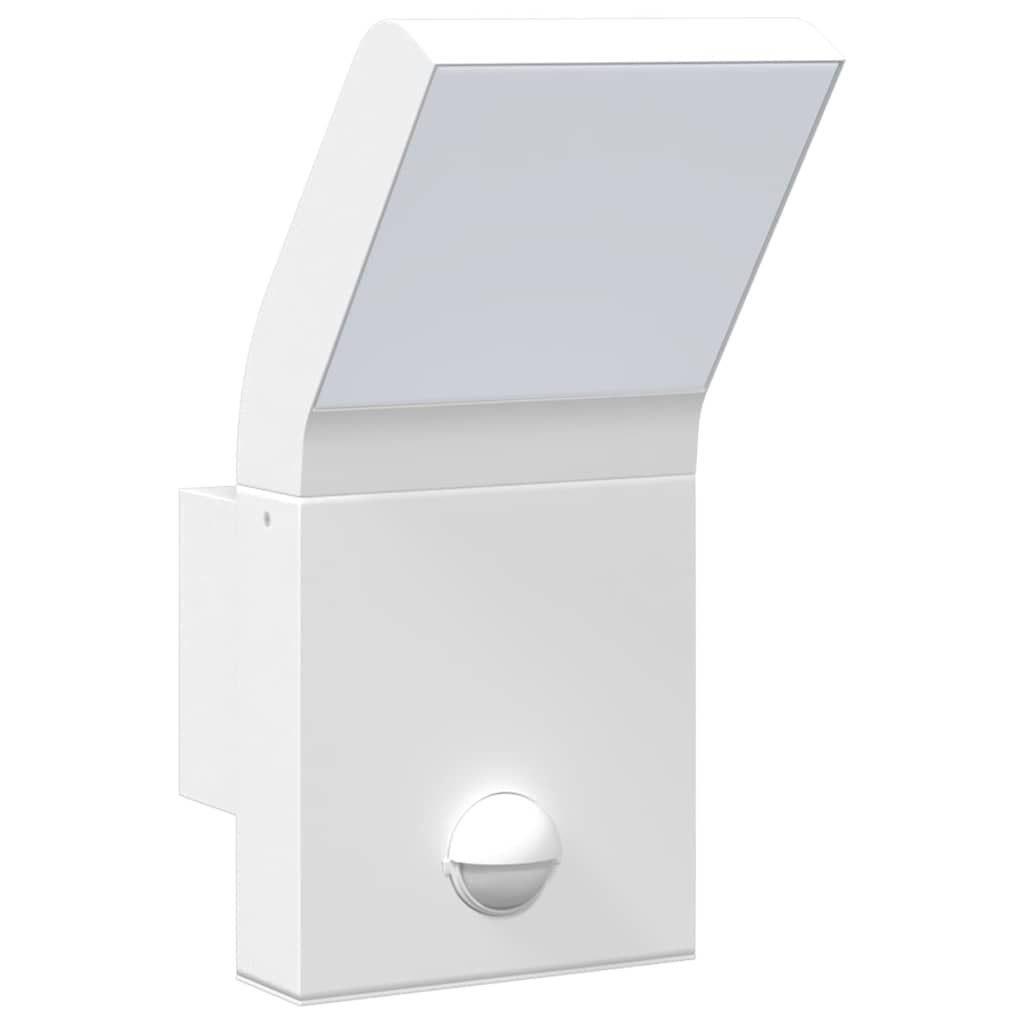 Lauko LED šviestuvai su jutikliais, 2vnt., balti, aliuminis