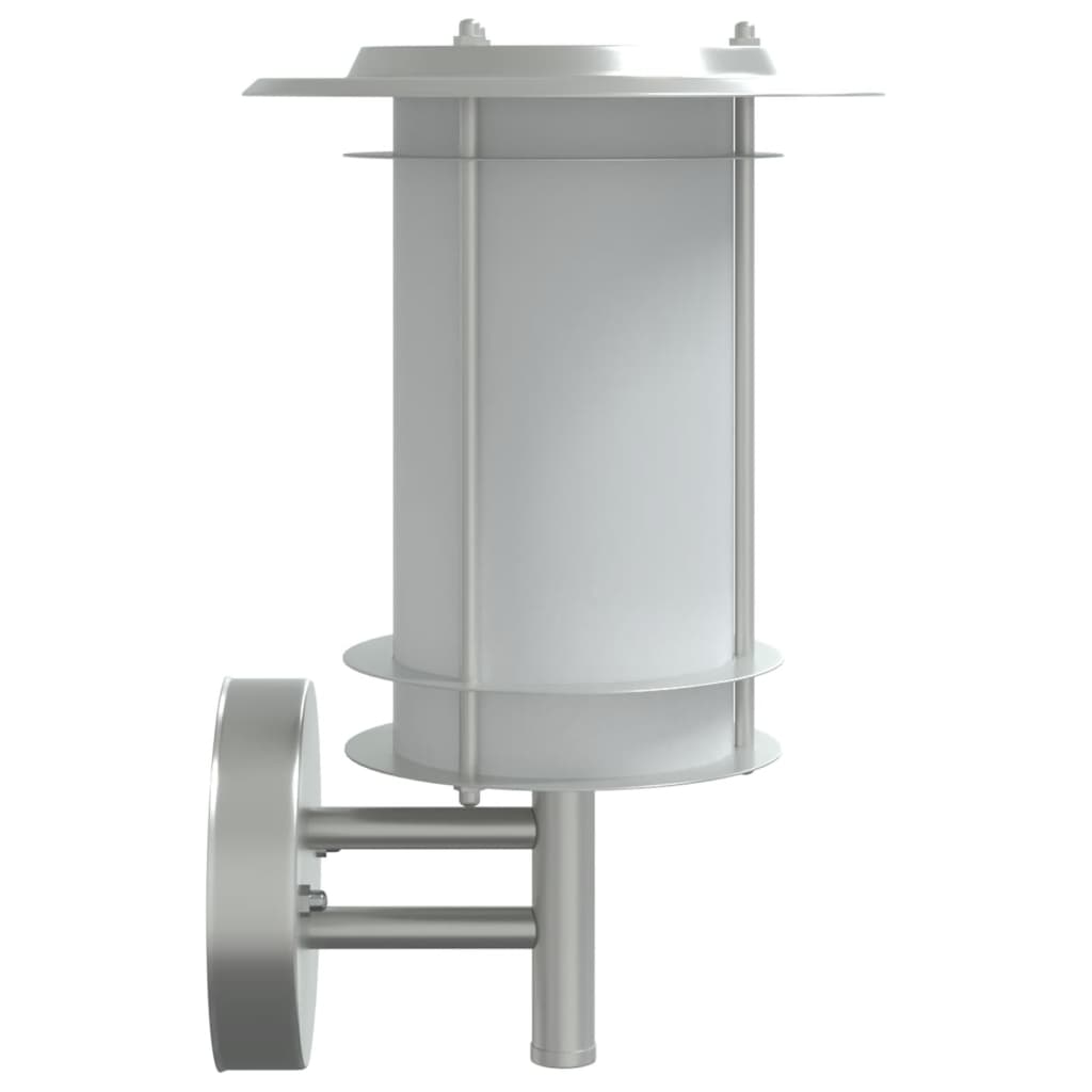 vidaXL Sieninis lauko šviestuvas, sidabrinis, nerūdijantis plienas