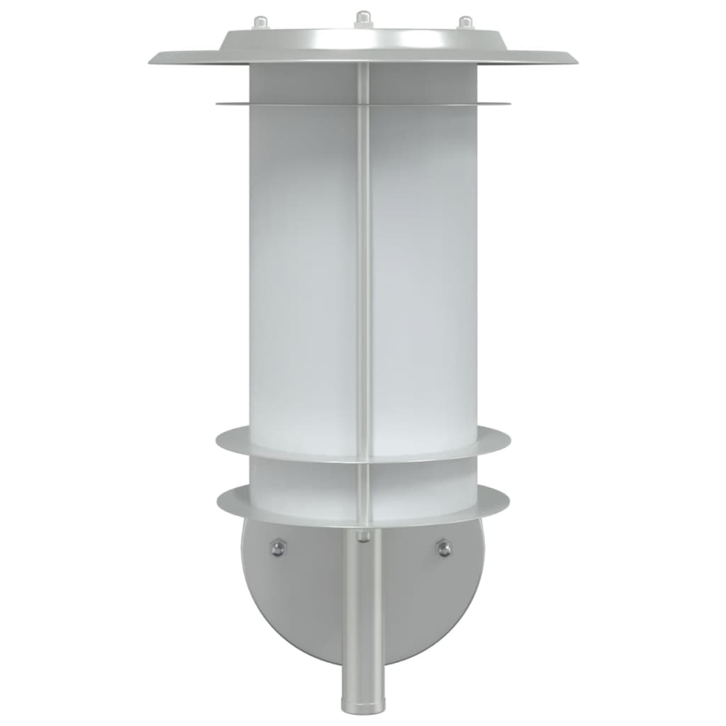 vidaXL Sieniniai lauko šviestuvai, 2vnt., sidabriniai, plienas