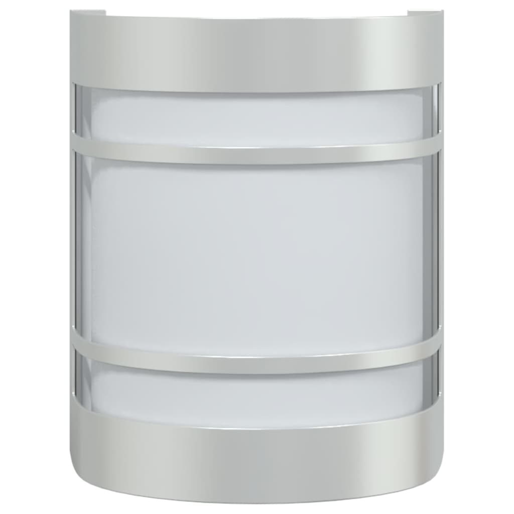 vidaXL Sieniniai lauko šviestuvai, 2vnt., sidabriniai, plienas