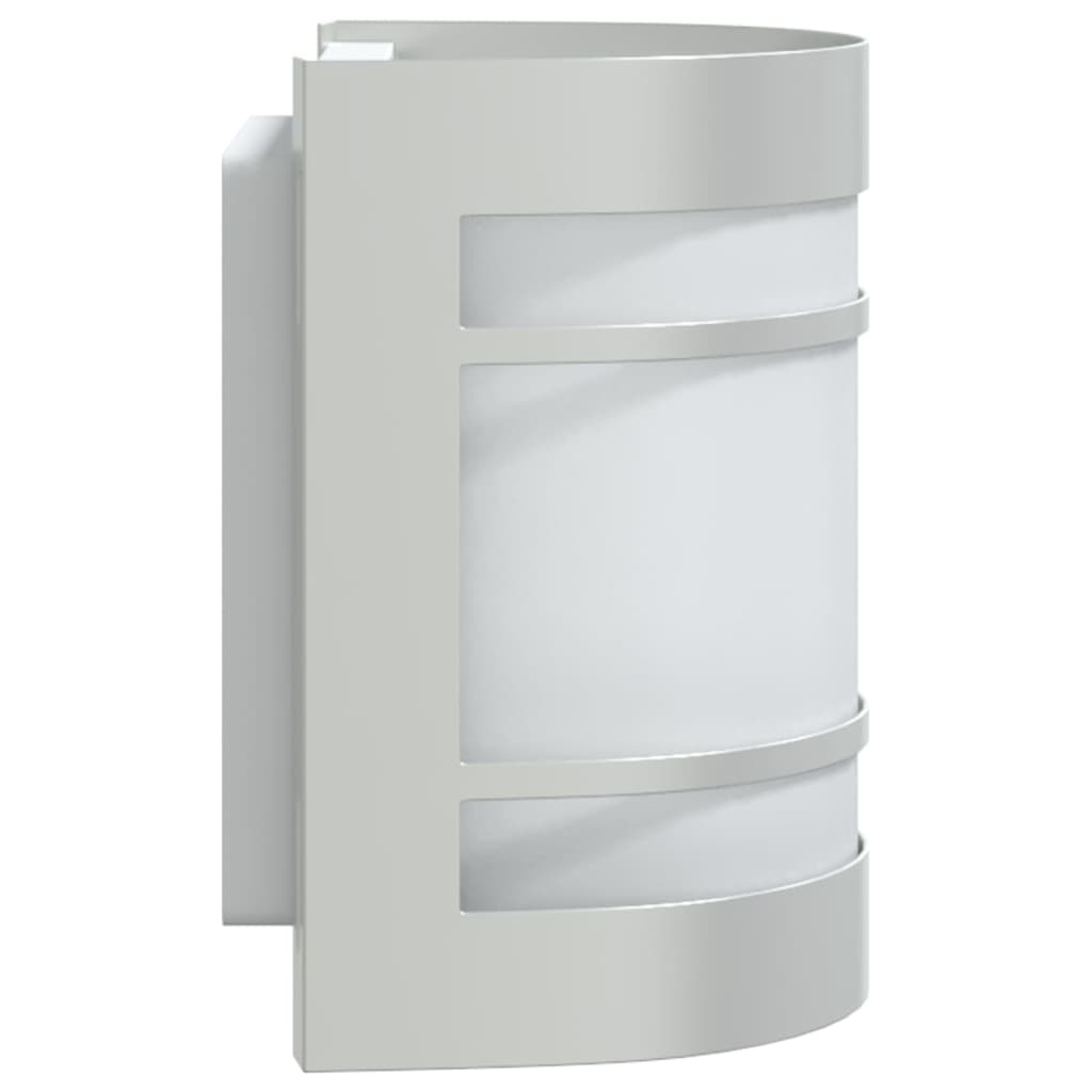 vidaXL Sieniniai lauko šviestuvai, 2vnt., sidabriniai, plienas