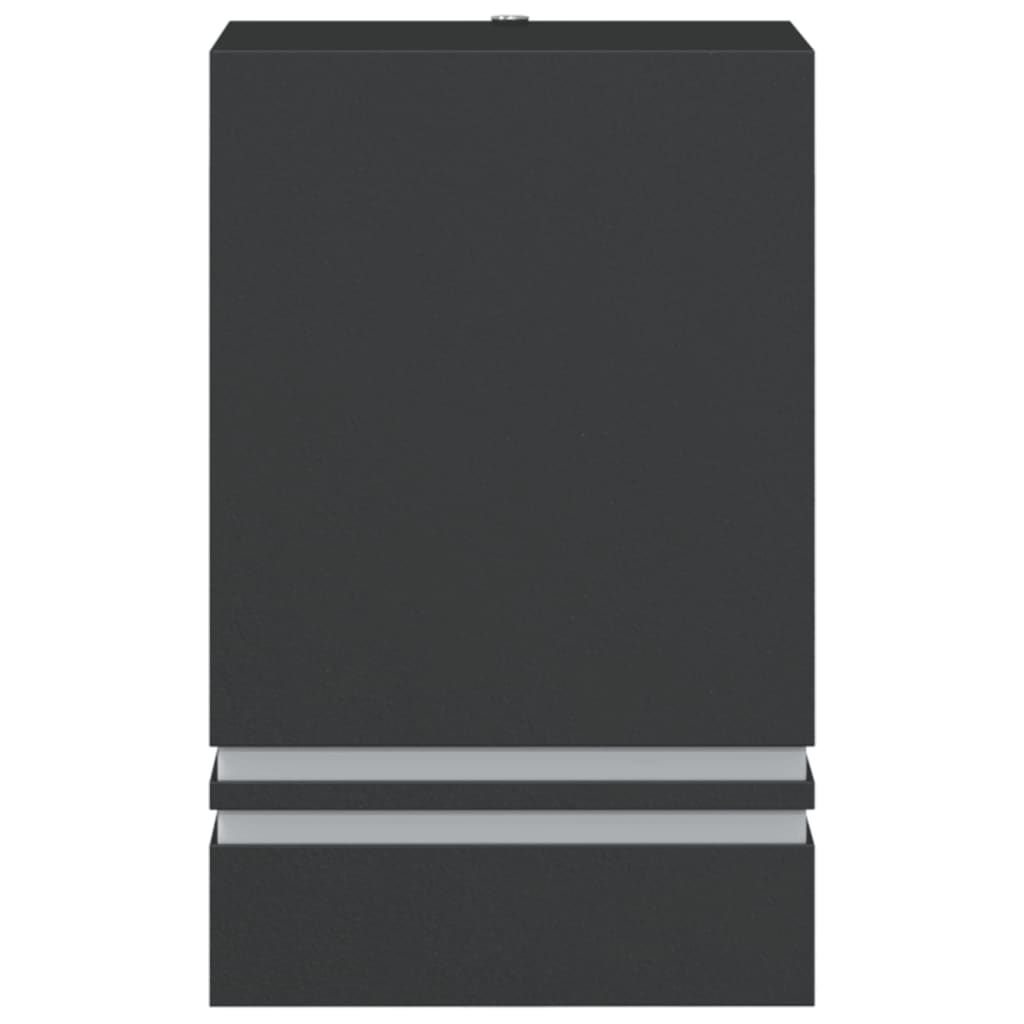 vidaXL Sieninis lauko šviestuvas, juodos spalvos, nerūdijantis plienas