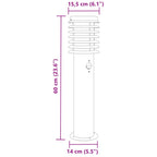 Lauko šviestuvai su jutikliu, sidabrinis, 60cm, plienas