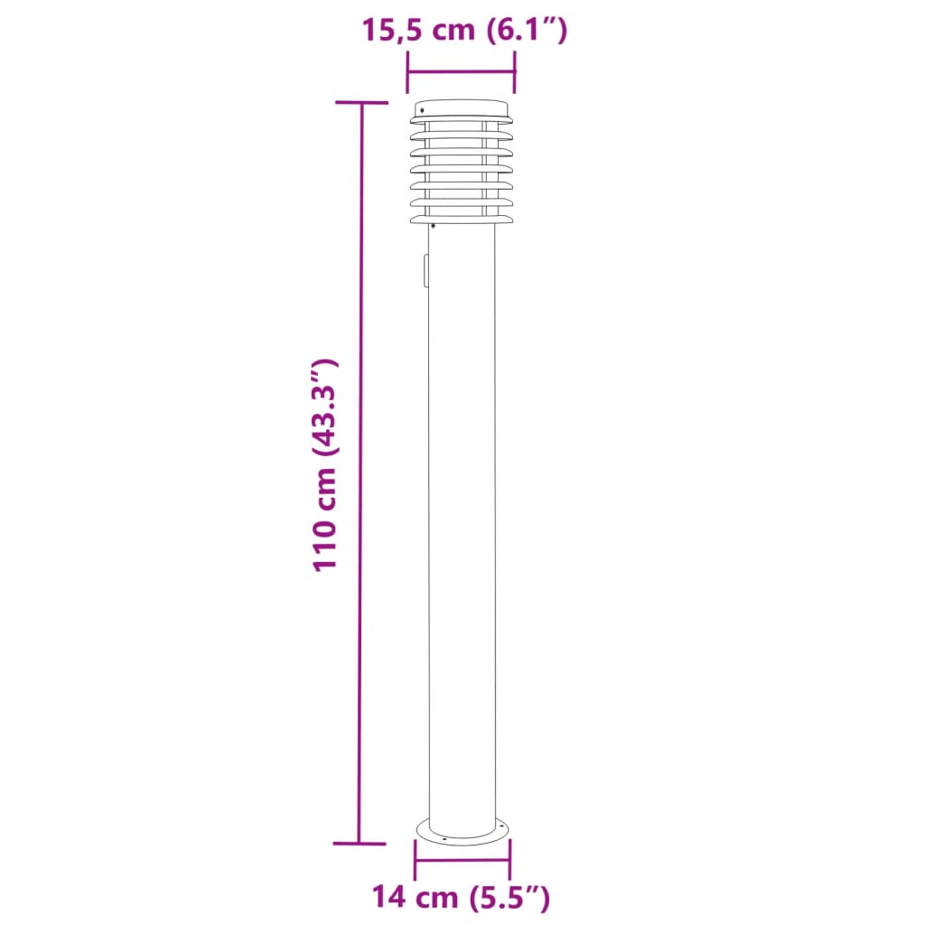 Lauko šviestuvas su išvedimu, sidabrinis, 110cm, plienas