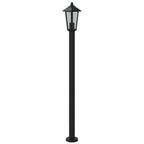 Lauko šviestuvai, 3vnt., juodi, 120cm, nerūdijantis plienas