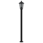 Lauko šviestuvai, 3vnt., juodi, 120cm, nerūdijantis plienas
