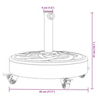 Skėčio nuo saulės pagrindas su ratukais 38/48mm stulpams, 27kg