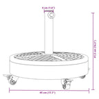 Skėčio nuo saulės pagrindas su ratukais 38/48mm stulpams, 27kg