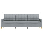 Trivietė sofa, šviesiai pilkos spalvos, 210cm, audinys