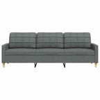 Trivietė sofa, tamsiai pilkos spalvos, 210cm, audinys