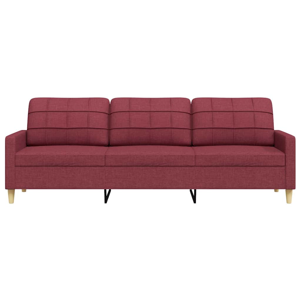 Trivietė sofa, raudonojo vyno spalvos, 180cm, audinys