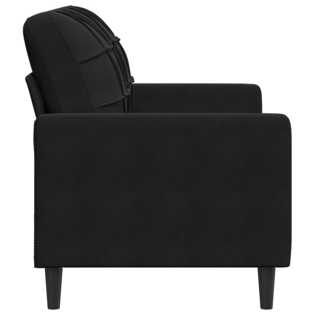 Dvivietė sofa, juodos spalvos, 120cm, aksomas