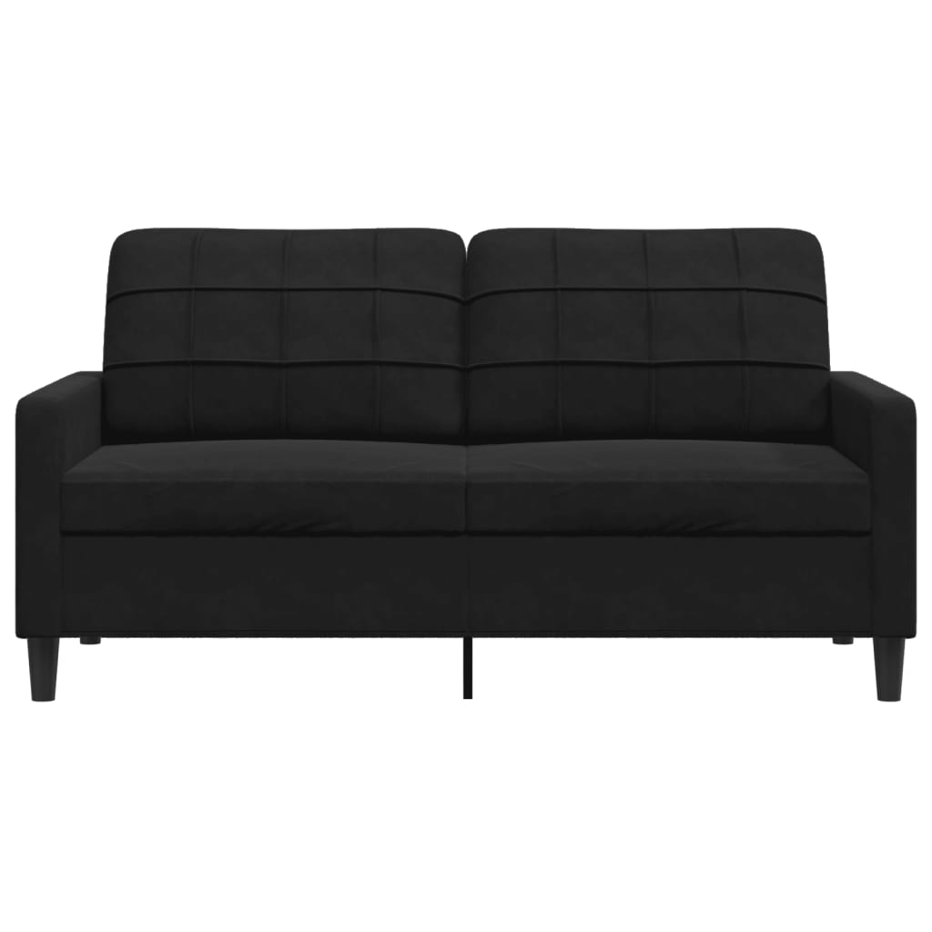Dvivietė sofa, juodos spalvos, 140cm, aksomas