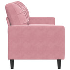 Trivietė sofa, rožinės spalvos, 180cm, aksomas