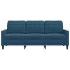 Trivietė sofa, mėlynos spalvos, 180cm, aksomas
