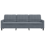 Trivietė sofa, tamsiai pilkos spalvos, 210cm, aksomas