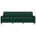 Trivietė sofa, tamsiai žalios spalvos, 210cm, aksomas