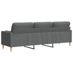 Trivietė sofa su pagalvėlėmis, tamsiai pilka, 210cm, audinys