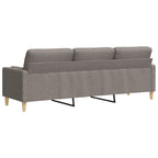 Trivietė sofa su pagalvėlėmis, taupe spalvos, 210cm, audinys