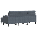 Trivietė sofa su pakoja, tamsiai pilkos spalvos, 180cm, aksomas