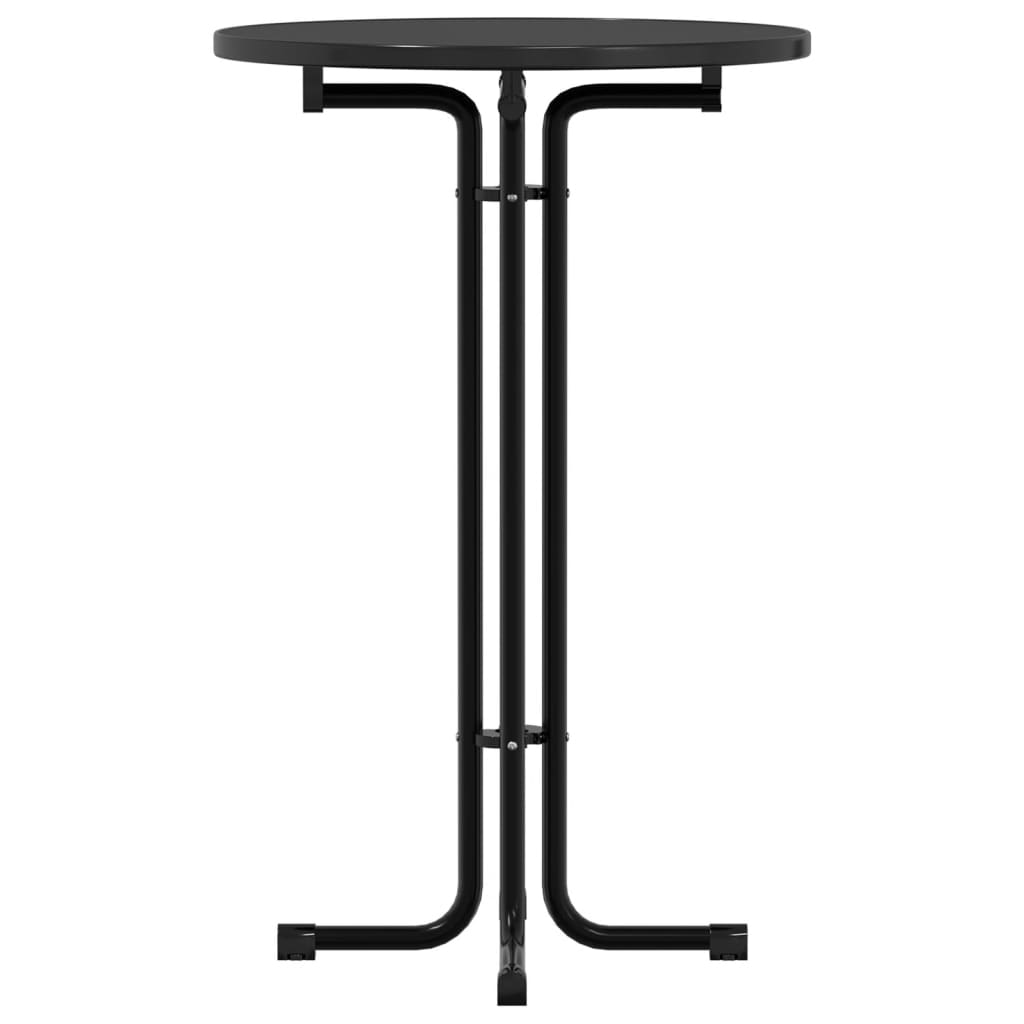 Valgomojo stalas, juodas, 70x110cm, apdirbta mediena ir plienas