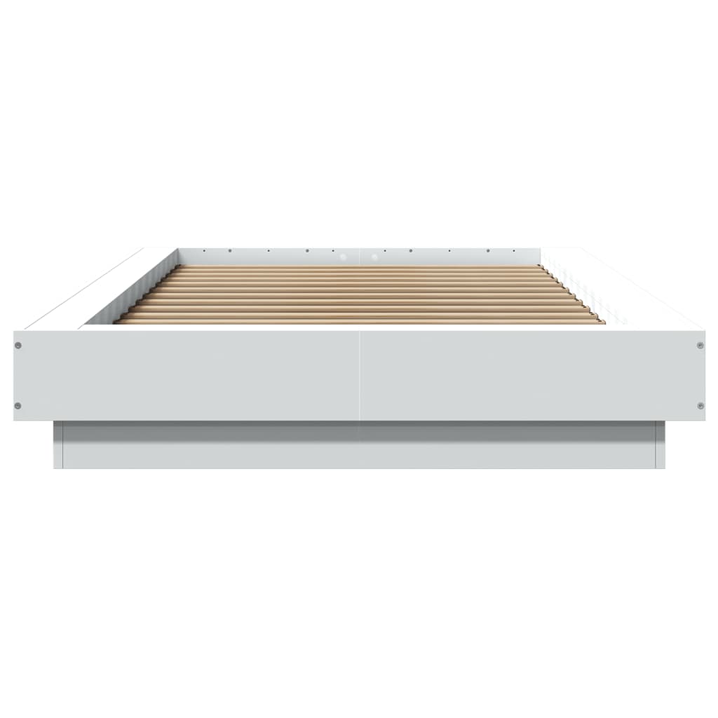 Lovos rėmas su LED, baltas, 90x190cm, apdirbta mediena