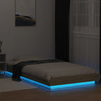 Lovos rėmas su LED, ąžuolo, 75x190cm, apdirbta mediena