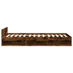 Lovos rėmas su stalčiumi, dūminio ąžuolo, 100x200cm, mediena