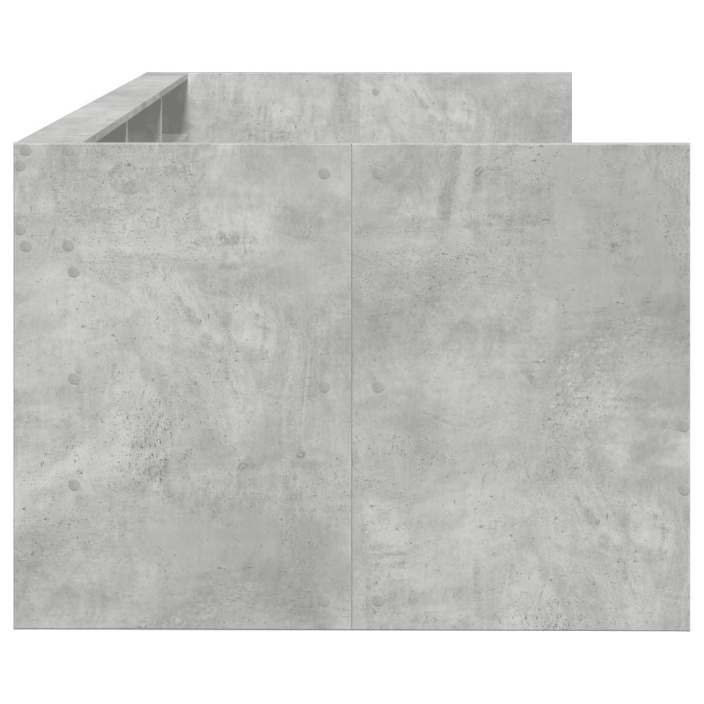 Kušetė su stalčiais be čiužinio, betono pilka, 75x190 cm
