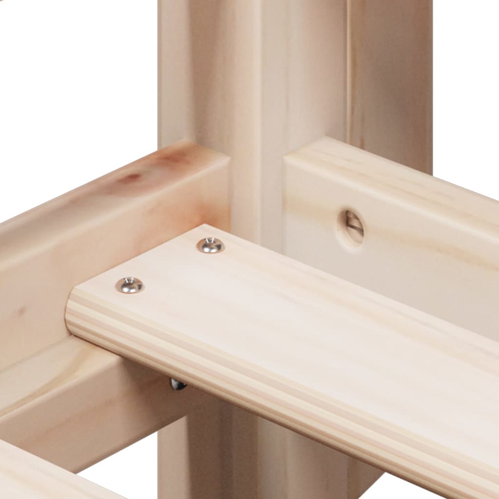 Dviaukštė lova su stogeliu, balta, 80x200cm, pušies masyvas