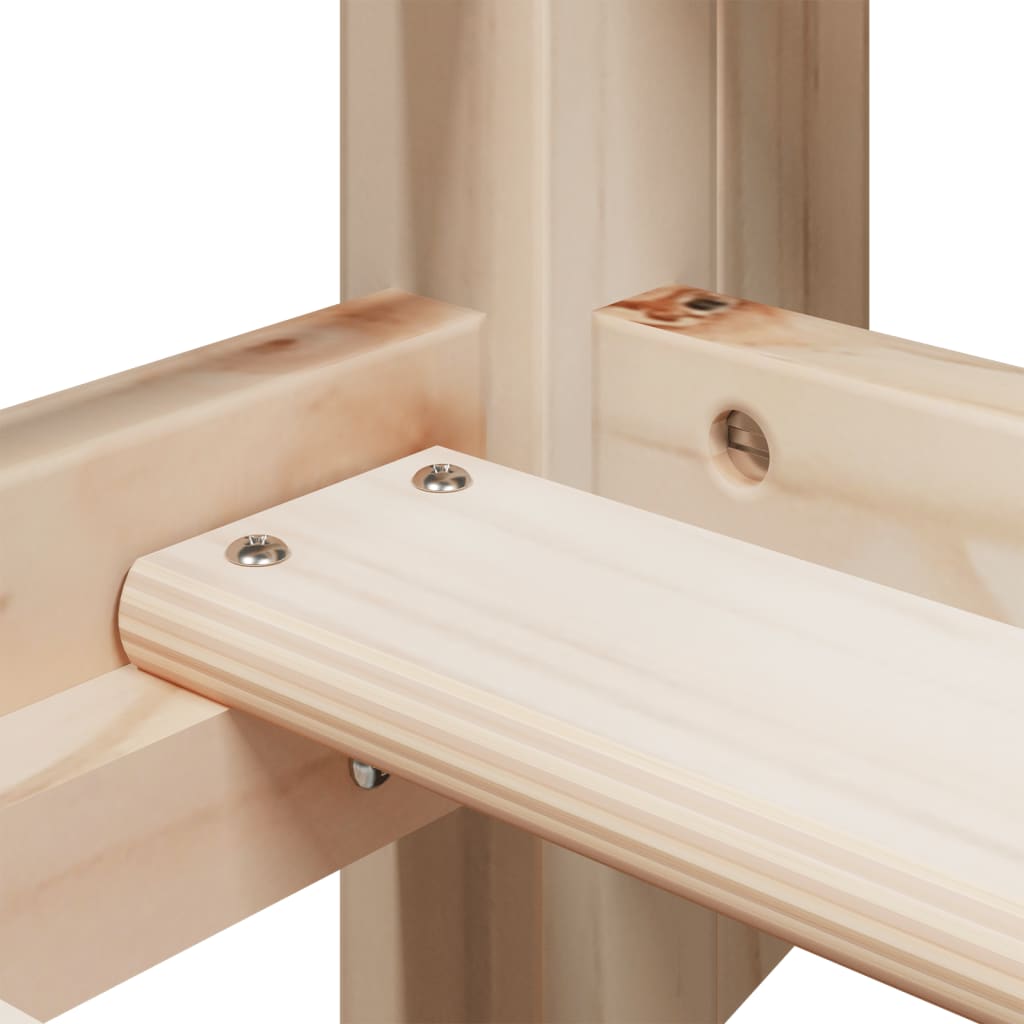 Dviaukštė lova be čiužinio, 90x200cm, pušies medienos masyvas