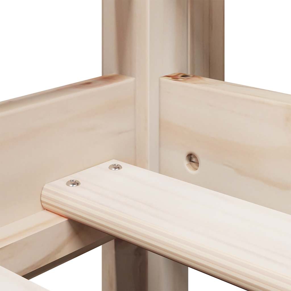 Aukšta lova su stogu, 80x200cm, pušies medienos masyvas