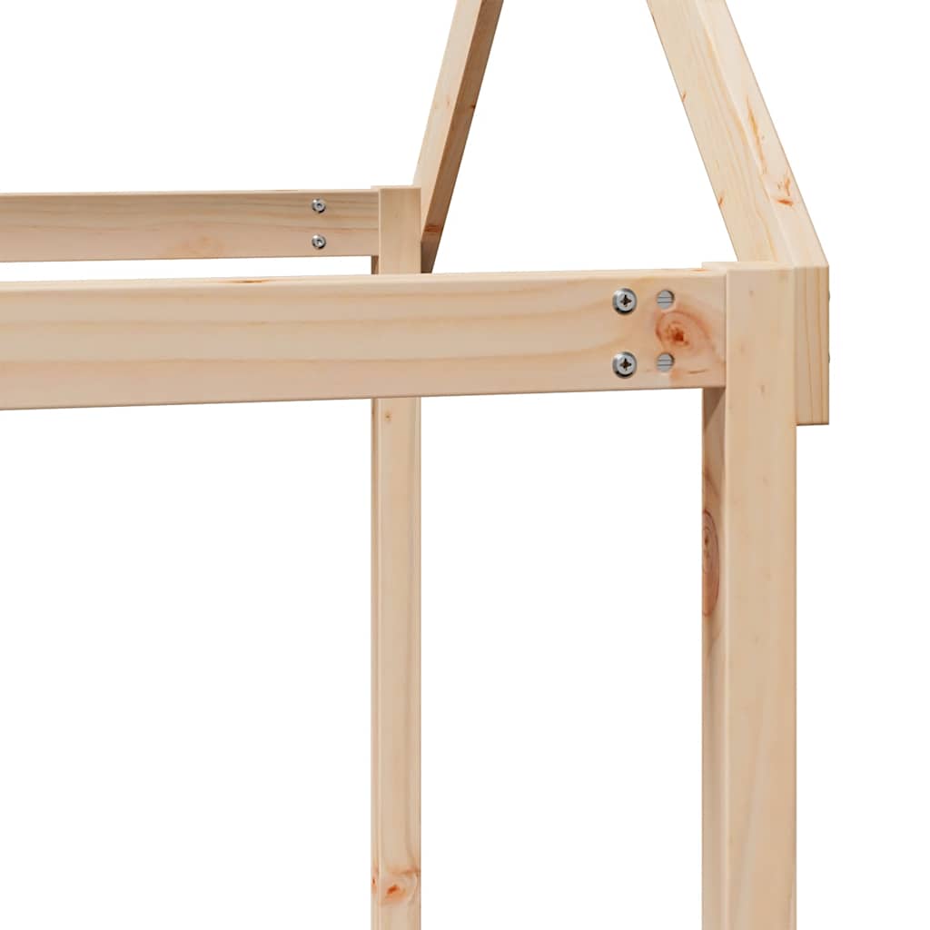 Aukšta lova su stogu, 80x200cm, pušies medienos masyvas